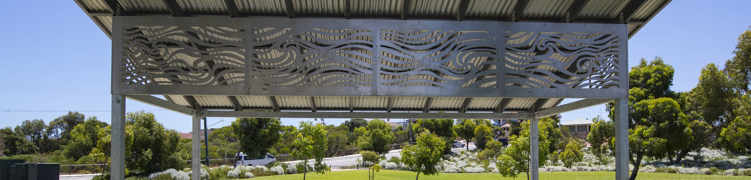 Charles Riley Memorial Reserve metal shelter