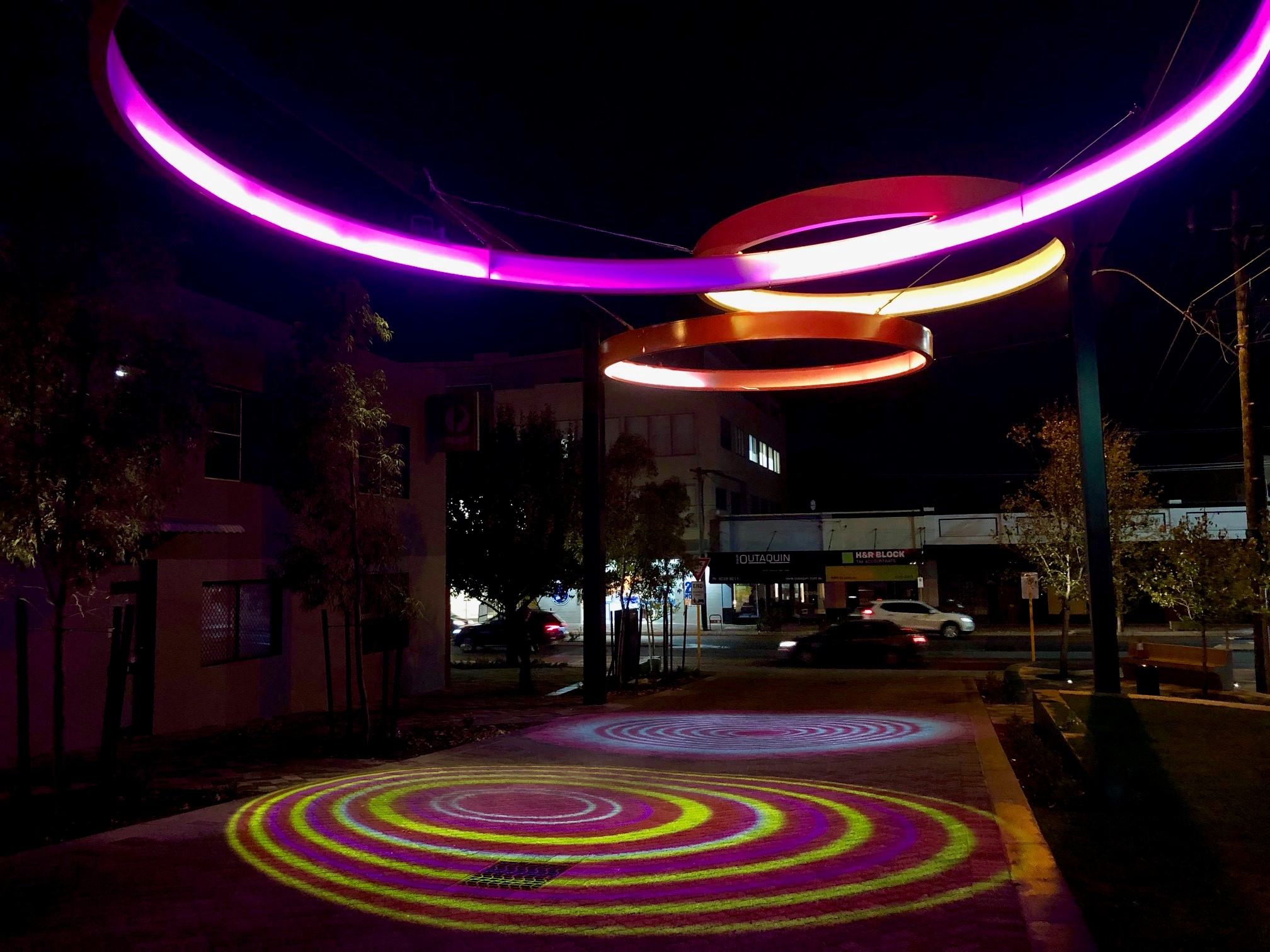 The 3 rings at the DENMAC North Perth Common Piazza